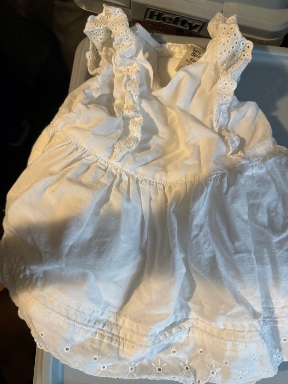 White Eyelet Cotton Baby Dress - baby b’gosh